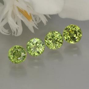 Gemas de granate demantoide verde natural de 1,95 ct, corte redondo, VS
