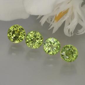 Gemas de granate demantoide verde natural de 1,95 ct, corte redondo, VS