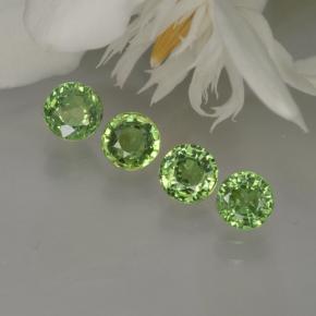 Gemas de granate demantoide verde natural de 1,52 ct, corte redondo, VS