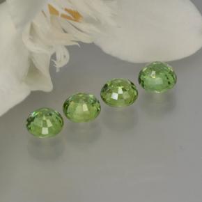 Gemas de granate demantoide verde natural de 1,52 ct, corte redondo, VS