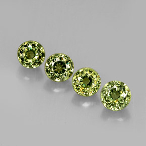 Gemas de granate demantoide verde natural de  ct, corte redondo, VVS-VS