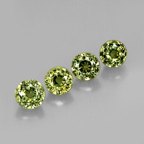 Gemas de granate demantoide verde natural de  ct, corte redondo, VVS-VS