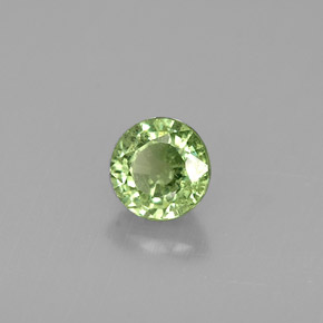 Granate demantoide verde natural de 0,60 ct, corte redondo, VS