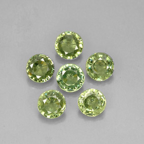 Gemas de granate demantoide verde natural de  ct, corte redondo, VS