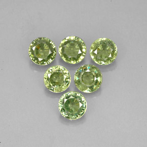 Gemas de granate demantoide verde natural de  ct, corte redondo, VS