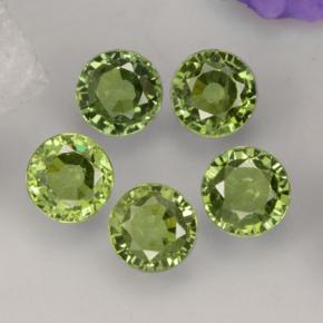 Gemas de granate demantoide verde natural de 2,21 ct, corte redondo, VVS-VS