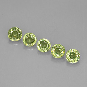 Gemas de granate demantoide verde natural de  ct, corte redondo, VVS