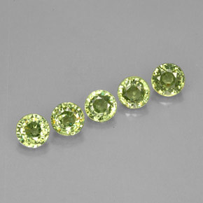 Gemas de granate demantoide verde natural de  ct, corte redondo, VVS