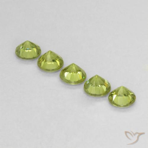 Gemas de Granate demantoide Verde medio natural de 0.80 ct, Redondo, VVS-VS