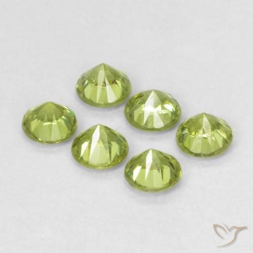 Gemas de Granate demantoide Verde medio natural de 0.96 ct, Redondo, VVS-VS