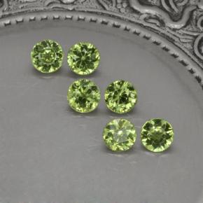Gemas de granate demantoide verde natural de 1,40 ct, corte redondo, VVS-VS