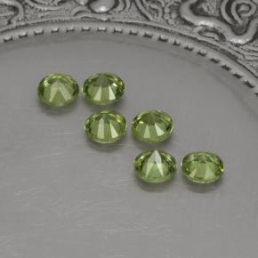 Gemas de granate demantoide verde natural de 1,40 ct, corte redondo, VVS-VS