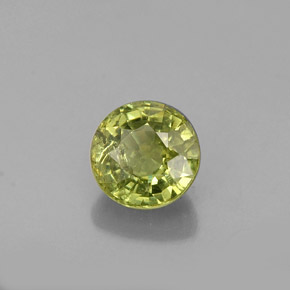 Granate demantoide verde natural de 0,64 ct, corte redondo, VS
