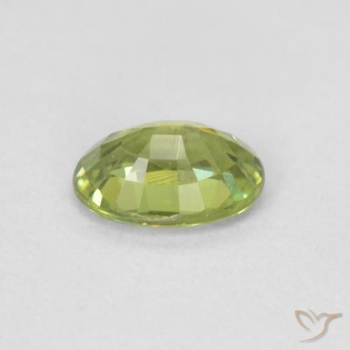 Granate demantoide Verde Oliva natural de 0.59 ct, Ovalada, VS-SI