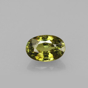 Granate demantoide amarillo natural de 0,65 ct, corte óvalo, VS-SI