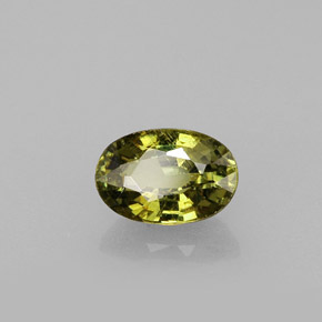 Granate demantoide amarillo natural de 0,65 ct, corte óvalo, VS-SI
