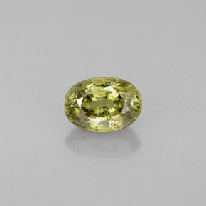 Granate demantoide verde natural de 0,71 ct, corte óvalo, VS