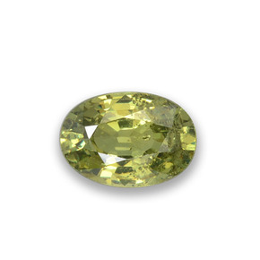 Granate demantoide verde natural de 0,53 ct, corte óvalo, VS