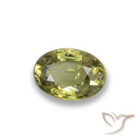 Granate demantoide Amarillo medio natural de 0.56 ct, Ovalada, VVS-VS