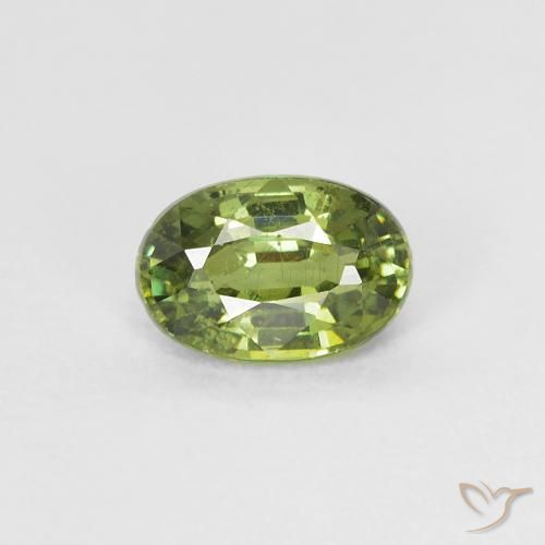 0.61ct Natural Verde amarillento Granate demantoide, Ovalada, VS
