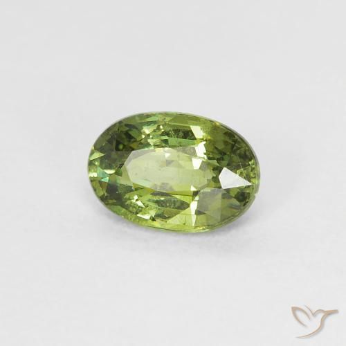 Granate demantoide Verde amarillento natural de 0.61 ct, Ovalada, VS
