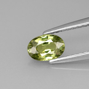 Granate demantoide verde natural de 0,59 ct, corte óvalo, VVS-VS