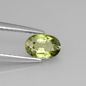 Granate demantoide verde natural de 0,59 ct, corte óvalo, VVS-VS