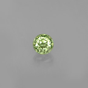 Granate demantoide verde natural de 0,32 ct, corte redondo, VS