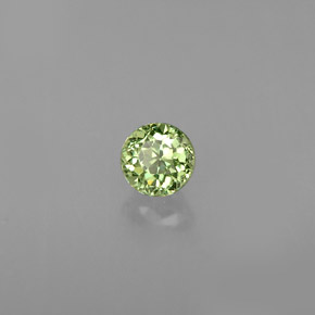 Granate demantoide verde natural de 0,32 ct, corte redondo, VS
