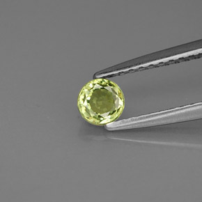 Granate demantoide verde natural de 0,38 ct, corte redondo, VS
