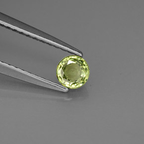 Granate demantoide verde natural de 0,38 ct, corte redondo, VS