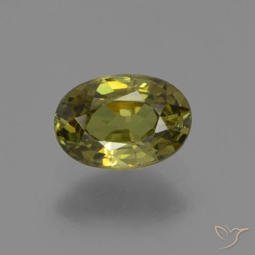 0.61ct Natural Verde medio Granate demantoide, Ovalada, VS