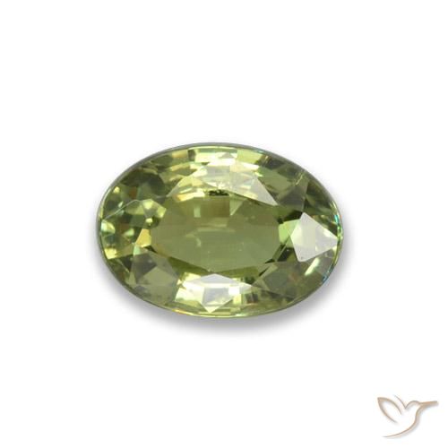 Granate demantoide verde natural de 0,65 ct, corte óvalo, VS