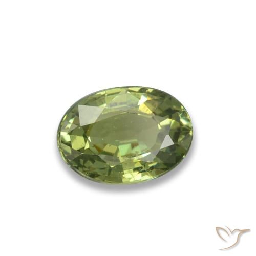 Granate demantoide verde natural de 0,65 ct, corte óvalo, VS