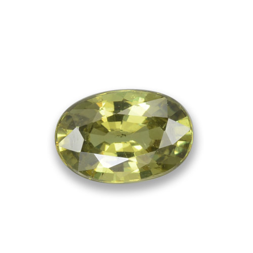 Granate demantoide verde natural de 0,58 ct, corte óvalo, VS