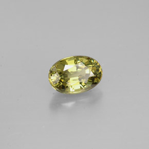 Granate demantoide verde natural de 0,71 ct, corte óvalo, VS