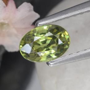 Granate demantoide verde natural de 0,58 ct, corte óvalo, VS
