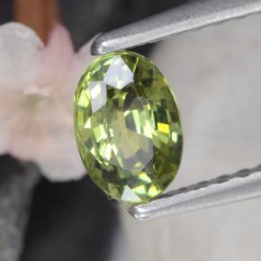 Granate demantoide verde natural de 0,58 ct, corte óvalo, VS