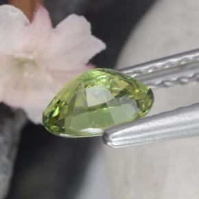 Granate demantoide verde natural de 0,58 ct, corte óvalo, VS