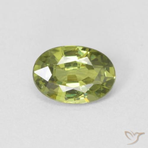 0.60ct Natural Medium Light Green Granate demantoide, Ovalada, VS