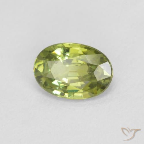 Granate demantoide Medium Light Green natural de 0.60 ct, Ovalada, VS
