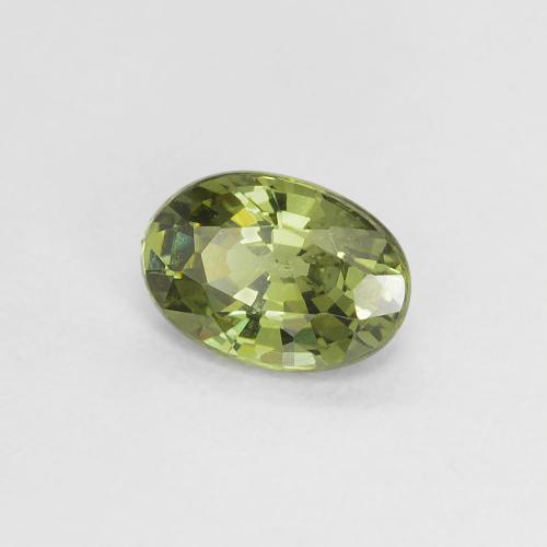 Granate demantoide amarillo natural de 0,58 ct, corte óvalo, VS