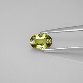 Granate demantoide verde natural de 0,63 ct, corte óvalo, VS