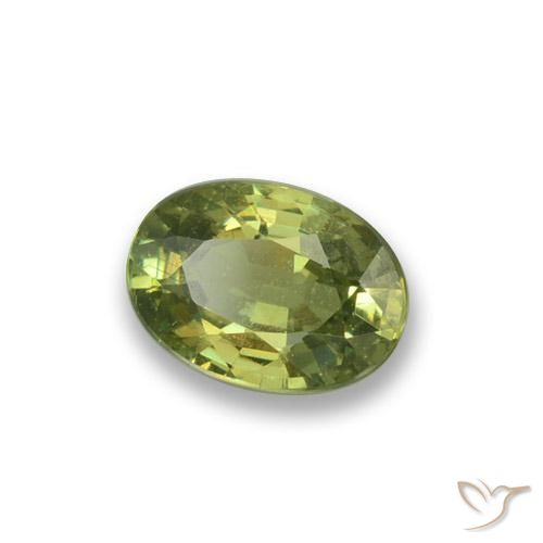 Granate demantoide Verde amarillento natural de 0.60 ct, Ovalada, VS