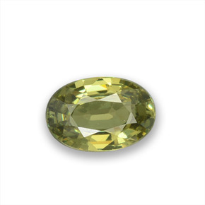 Granate demantoide verde natural de 0,54 ct, corte óvalo, VS