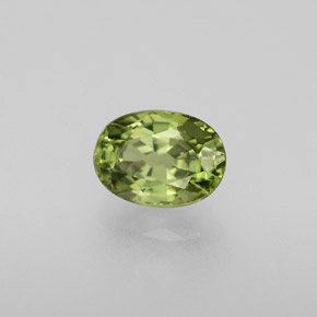Granate demantoide verde natural de 0,72 ct, corte óvalo, VS