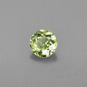 Granate demantoide verde natural de 0,47 ct, corte redondo, VVS-VS