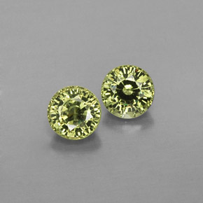 Gemas de granate demantoide amarillo natural de  ct, corte redondo, VS