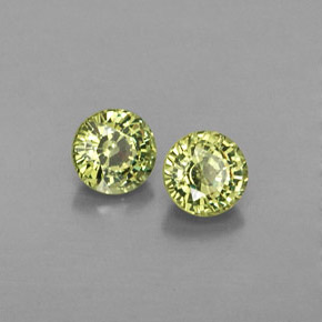 Gemas de granate demantoide amarillo natural de  ct, corte redondo, VS
