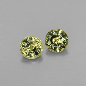 Gemas de granate demantoide amarillo natural de  ct, corte redondo, VS